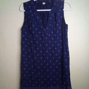 Old Navy Dress Women S Sleeveless V-Neck Pattern Blue